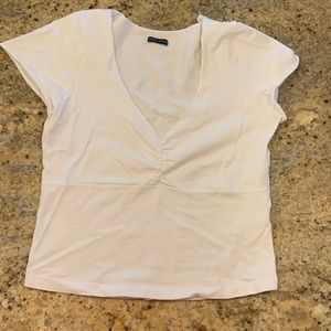 Brandy Melville white V neck t-shirt